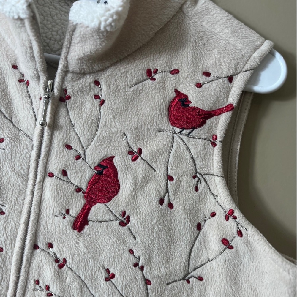 Croft & Barrow Cardinal Fleece Vest M Sherpa Neck Winter Cottagecore Gorpcore - Picture 6 of 8